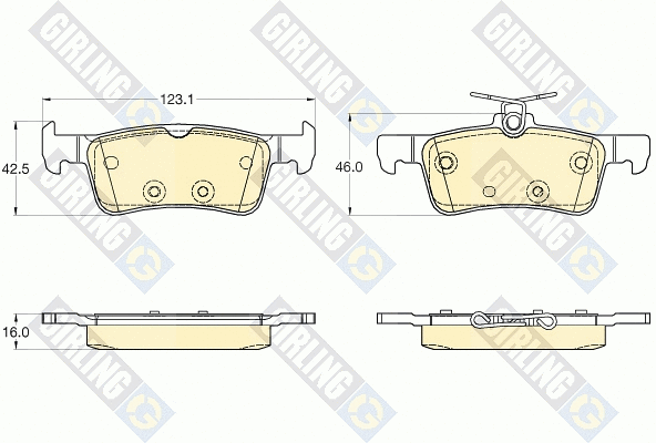 Kit de plaquettes de frein, frein à disque GIRLING 6120552