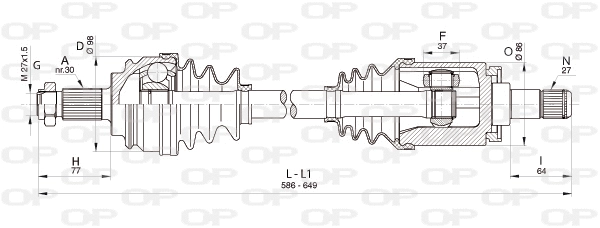 Arbre de transmission OPEN PARTS DRS6351.00