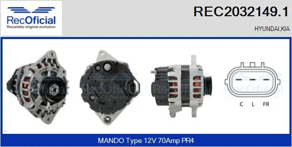 Alternateur RECOFICIAL REC2032149.1