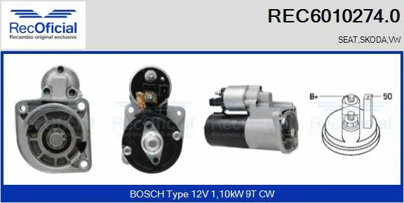 Démarreur RECOFICIAL REC6010274.0