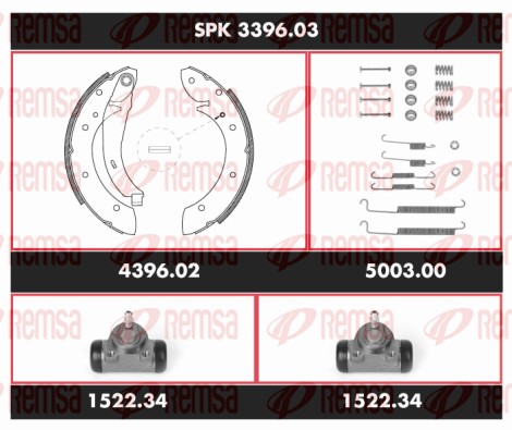Kit de freins, freins à tambours REMSA SPK 3396.03