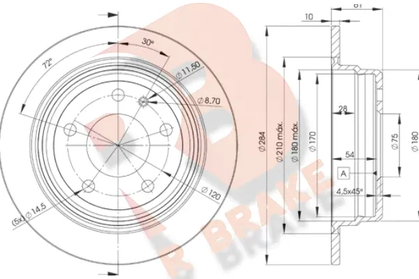 Disque de frein R BRAKE 78RBD21387