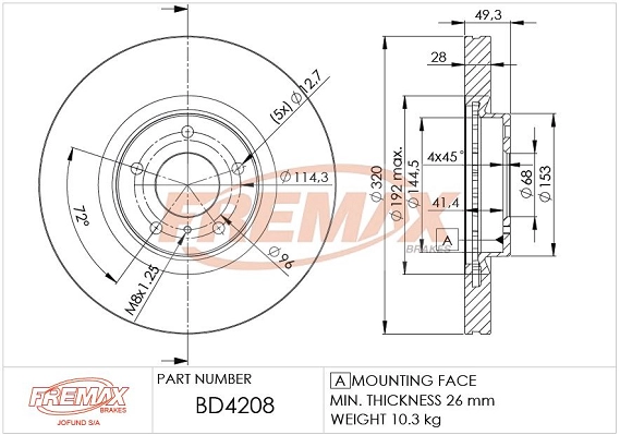 Disque de frein FREMAX BD-4208