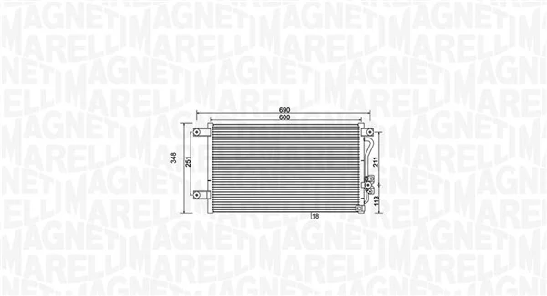 Condenseur, climatisation MAGNETI MARELLI 350203987000