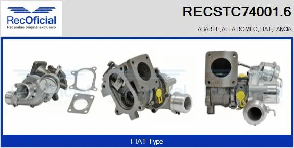 Turbocompresseur, suralimentation RECOFICIAL RECSTC74001.6