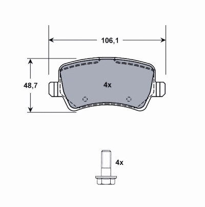 Kit de plaquettes de frein, frein à disque MTR MT476