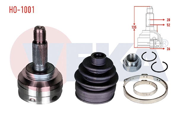 Jeu de joints, arbre de transmission VEKA HO-1001