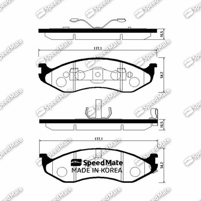Kit de plaquettes de frein, frein à disque SpeedMate SM-BPK016