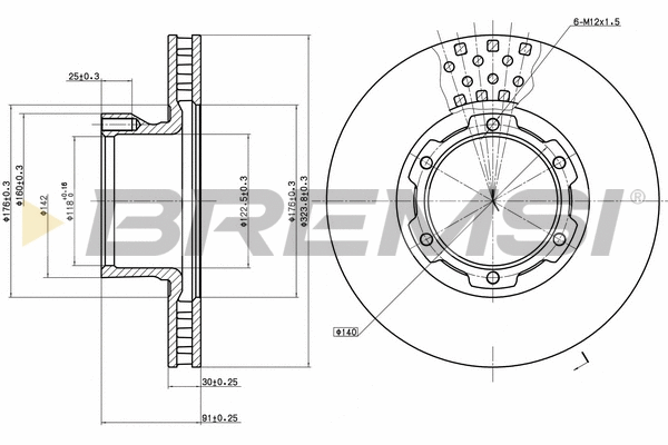 Disque de frein BREMSI CD6632V
