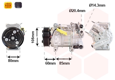 Compresseur, climatisation VAN WEZEL 4001K701