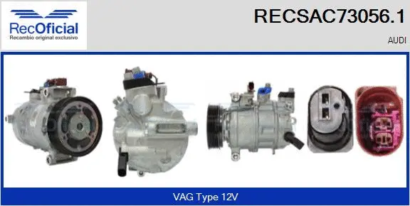 Compresseur, climatisation RECOFICIAL RECSAC73056.1