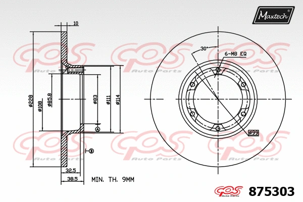 Disque de frein MAXTECH 875303