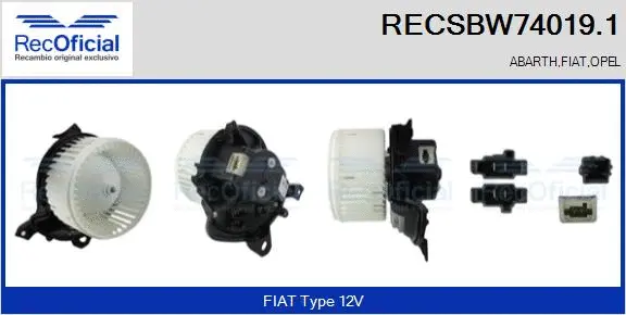 Pulseur d'air habitacle RECOFICIAL RECSBW74019.1