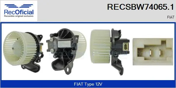 Pulseur d'air habitacle RECOFICIAL RECSBW74065.1