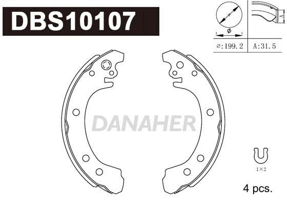 Jeu de mâchoires de frein DANAHER DBS10107