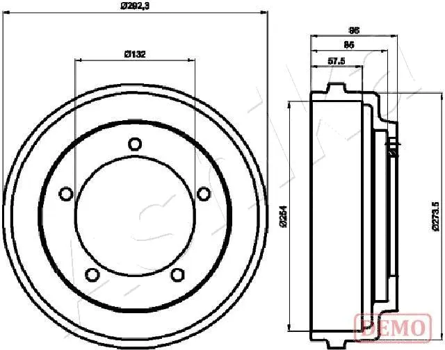 Tambour de frein ASHIKA 56-00-0316C