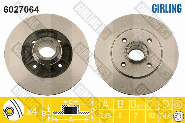 Disque de frein GIRLING 6027064
