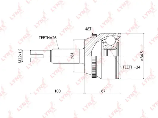 Jeu de joints, arbre de transmission LYNXAUTO CO-3857A