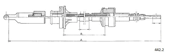 Tirette à câble, commande d'embrayage CABOR 442.2