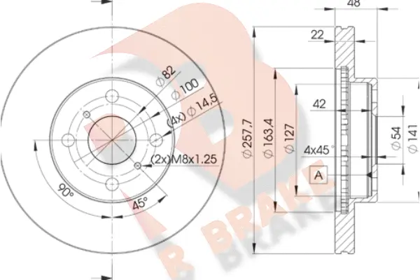 Disque de frein R BRAKE 78RBD22490