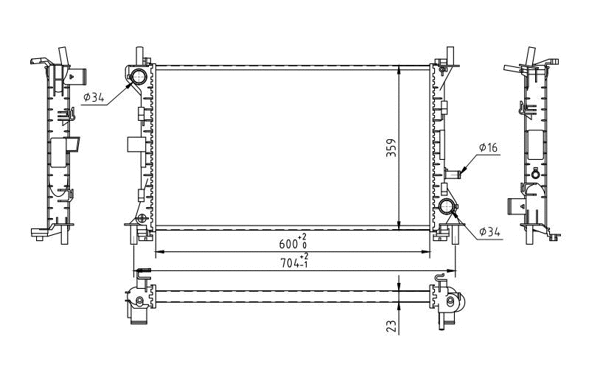 Radiateur, refroidissement du moteur HART 606 413