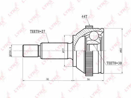 Jeu de joints, arbre de transmission LYNXAUTO CO-2803A