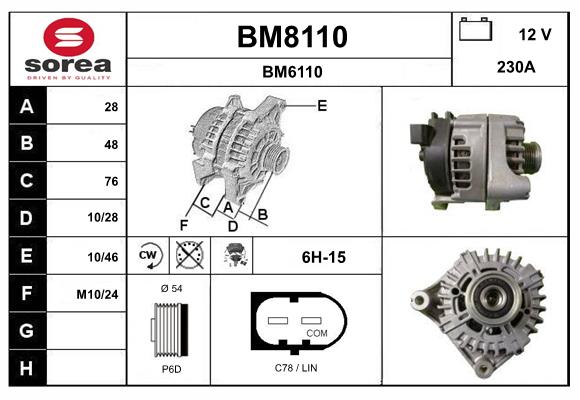 Alternateur SNRA BM8110