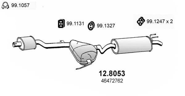 Pot de détente/silencieux arrière ASSO 12.8053