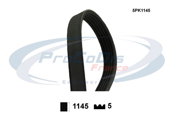 Courroie trapézoïdale à nervures PROCODIS FRANCE 5PK1145