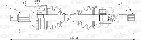 Arbre de transmission OPEN PARTS DRS6243.00