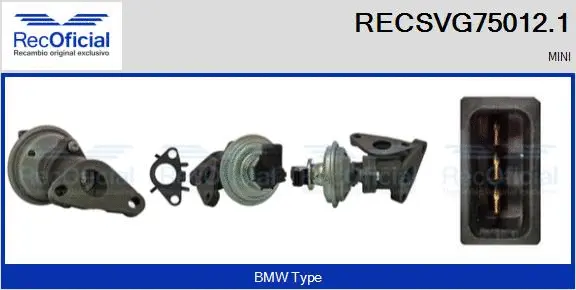 Vanne EGR RECOFICIAL RECSVG75012.1