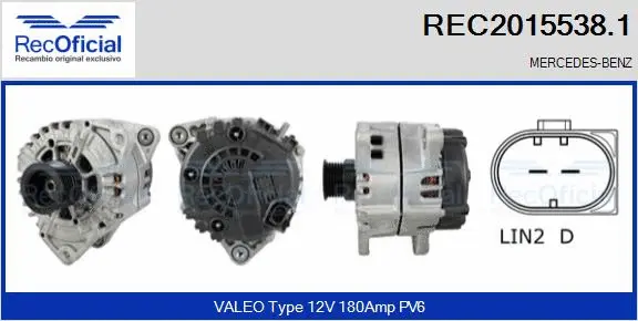 Alternateur RECOFICIAL REC2015538.1