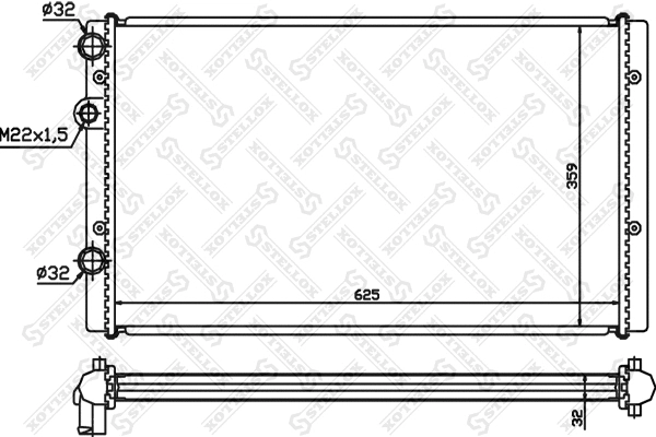 Radiateur, refroidissement du moteur STELLOX 10-26419-SX