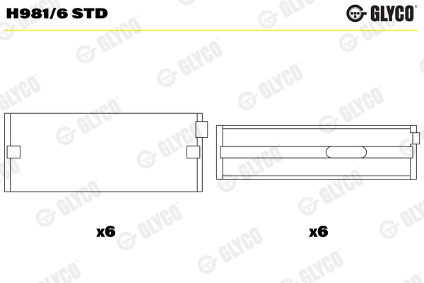 Coussinet de paliers de vilebrequin GLYCO H981/6 STD