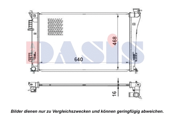 Radiateur, refroidissement du moteur AKS DASIS 560074N
