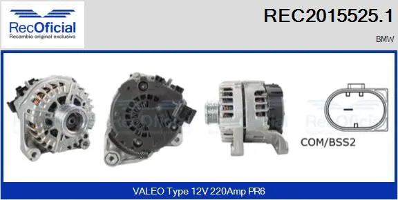 Alternateur RECOFICIAL REC2015525.1