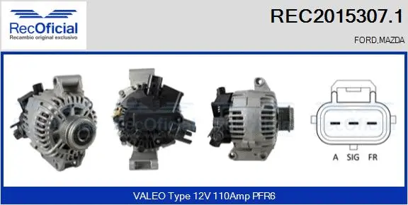 Alternateur RECOFICIAL REC2015307.1
