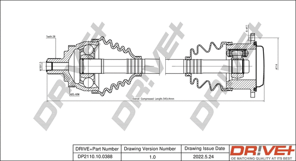 Arbre de transmission Dr!ve+ DP2110.10.0388