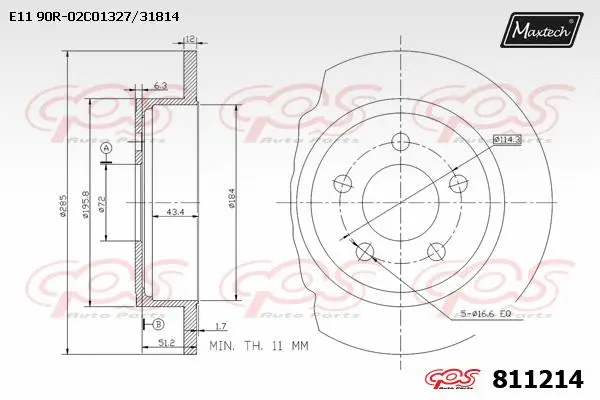 Disque de frein MAXTECH 811214
