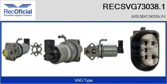Vanne EGR RECOFICIAL RECSVG73038.1