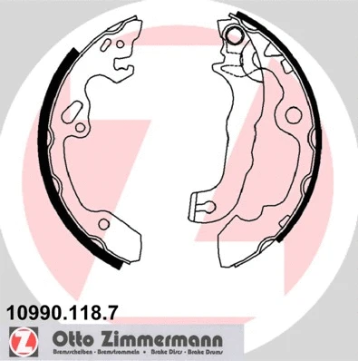 Jeu de mâchoires de frein ZIMMERMANN 10990.118.7