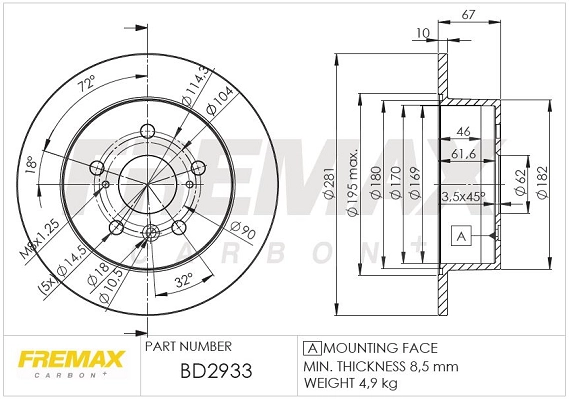 Disque de frein FREMAX BD-2933