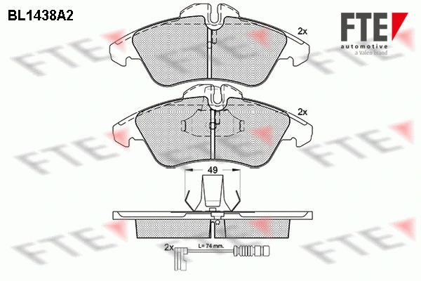 Kit de plaquettes de frein, frein à disque FTE 9010187