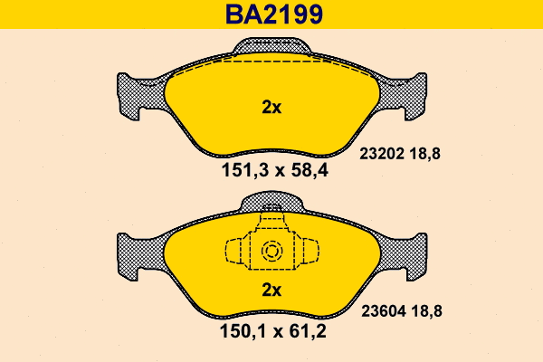 Kit de plaquettes de frein, frein à disque BARUM BA2199