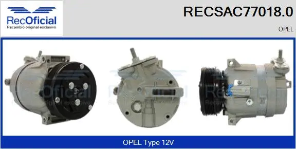 Compresseur, climatisation RECOFICIAL RECSAC77018.0