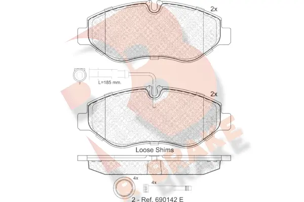 Kit de plaquettes de frein, frein à disque R BRAKE RB1846