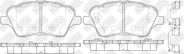 Kit de plaquettes de frein, frein à disque NiBK PN51010