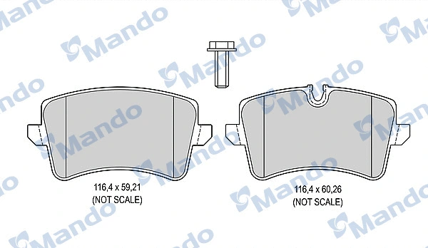 Kit de plaquettes de frein, frein à disque MANDO MBF015387