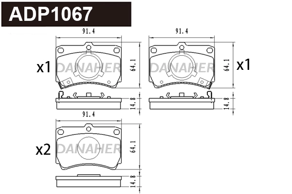 Kit de plaquettes de frein, frein à disque DANAHER ADP1067