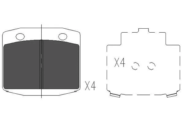 Kit de plaquettes de frein, frein à disque KAVO PARTS KBP-6570